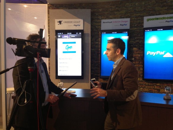 PayPal president David Marcus shows PayPal here to Sky TV