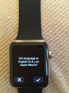 Apple Watch: confirm language